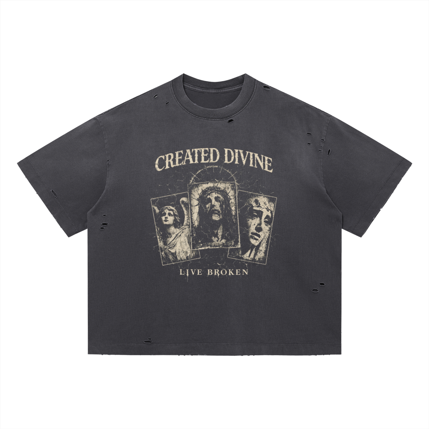 Live Broken Oversized Distressed Tee