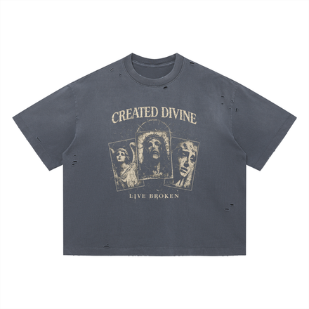 Live Broken Oversized Distressed Tee