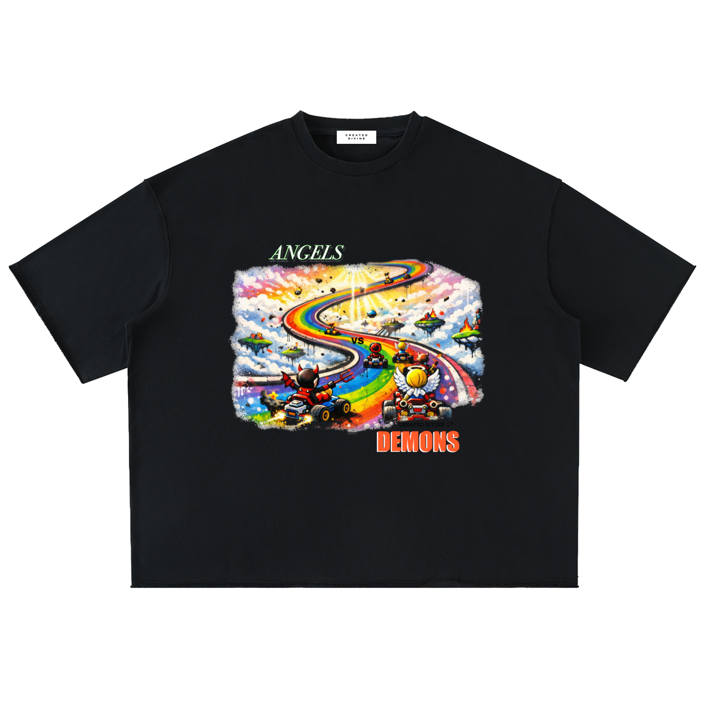 Angels Vs Demons Heavyweight Oversized Tee